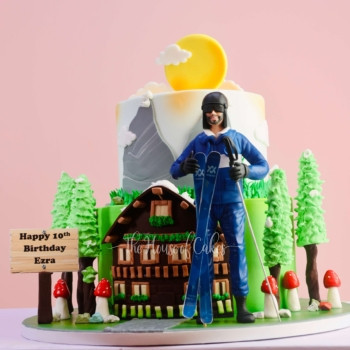 Mountain Ski Theme Cake