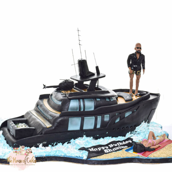 Luxury Black Yacht Cake