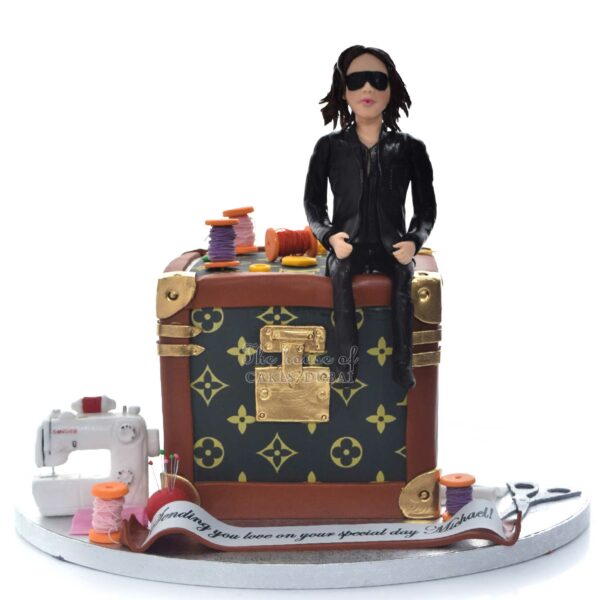Louis Vuitton Box Cake with sewing machine and designer