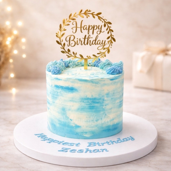 Blue Marble Cream Cake