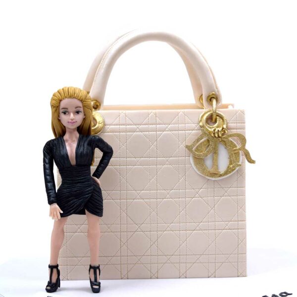 Dior bag and pretty lady cake