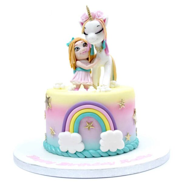 Girl and Unicorn Cake