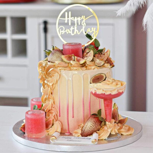 Elegant shots and cocktails theme cake