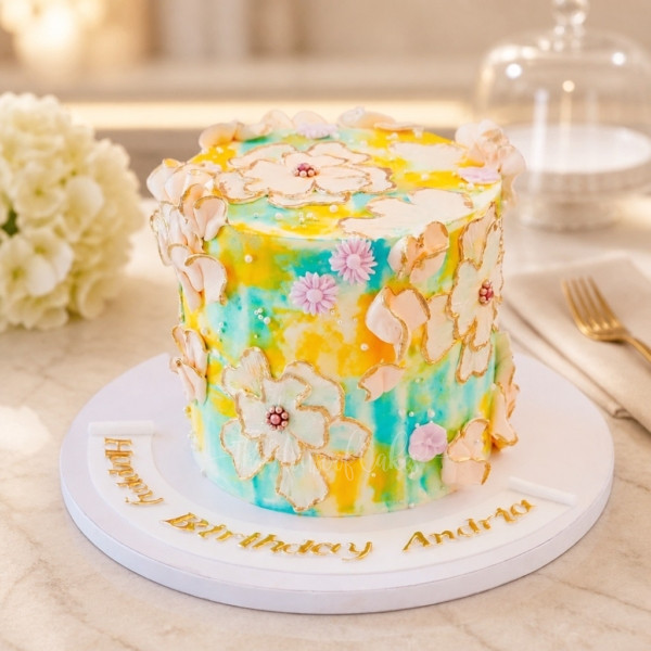 Icing flowers cake