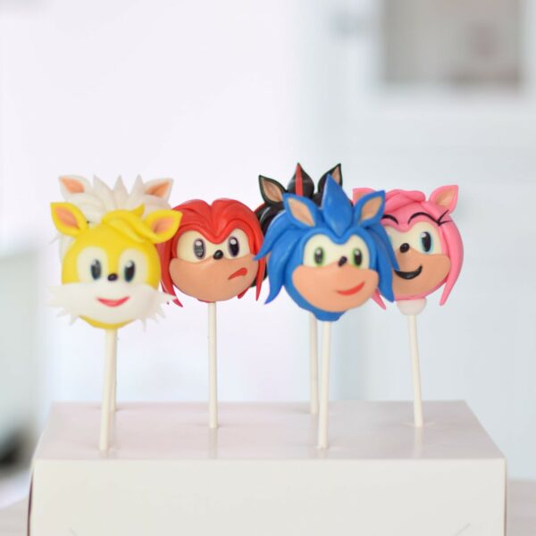 Sonic theme cake pops
