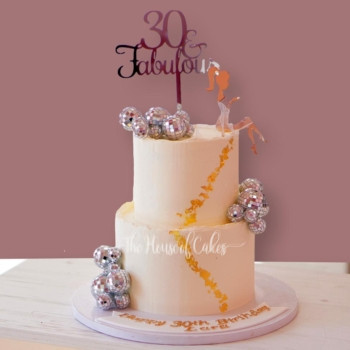 cake with disco balls