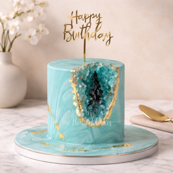 Blue Geode Cake in Dubai from The House of Cakes Bakery