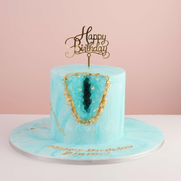 Blue Geode Cake