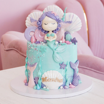 Mermaid Cake Topper for 7th Birthday  Cake Decoration for Party  Glitter  Smash Cake Topper 7 Sign Cake Flag