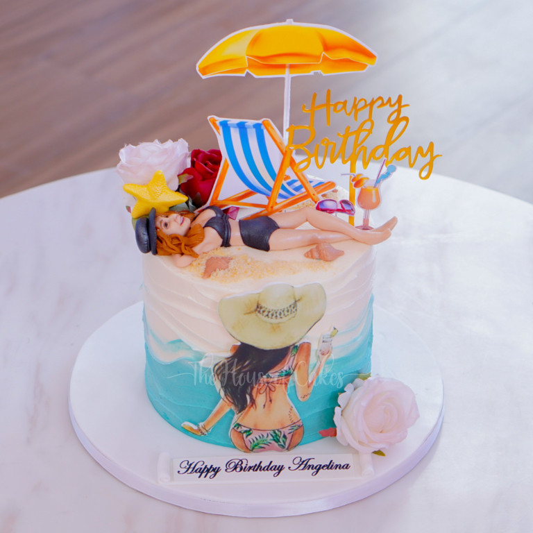 Lady on the beach cake 2 - The House of Cakes Dubai