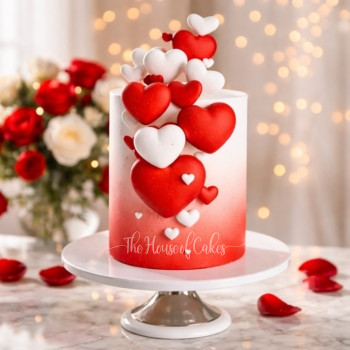 Floating Hearts Cake