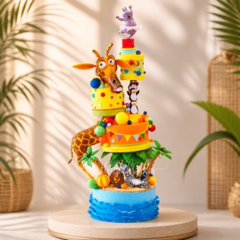 Gravity Defying Jungle Theme Cake in Dubai
