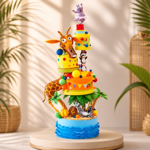 Gravity Defying Jungle Theme Cake in Dubai