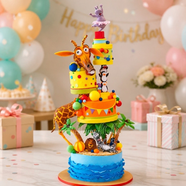 Gravity Defying Jungle Theme Cake in Dubai