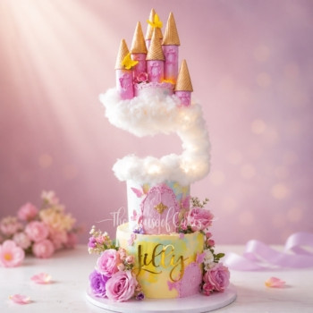 Gravity defying castle cake