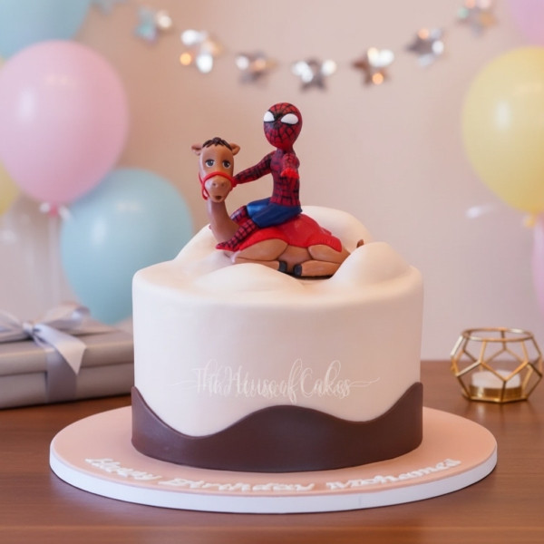 Camel and Spiderman Cake