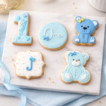 First birthday cookies for boy baby