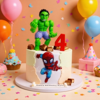 Hulk and Spiderman Cake