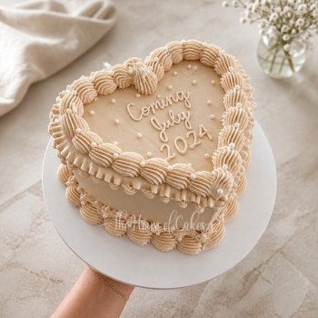 Gender Reveal Heart Cake in Dubai