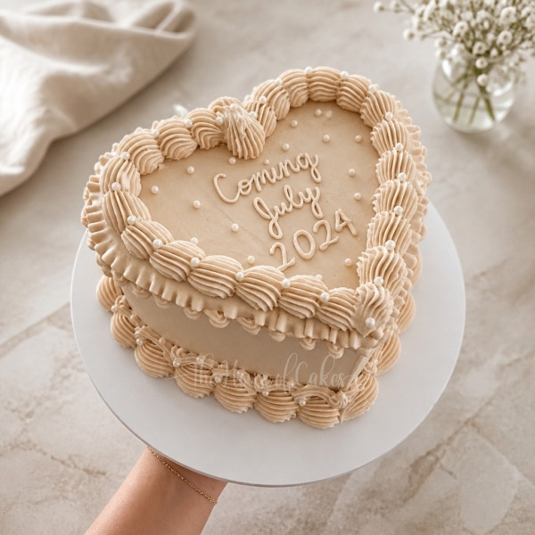 Gender Reveal Heart Cake in Dubai