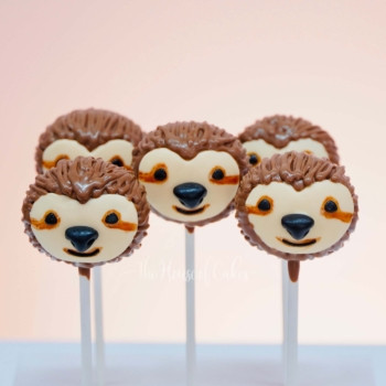 cake pops in shape of a sloth
