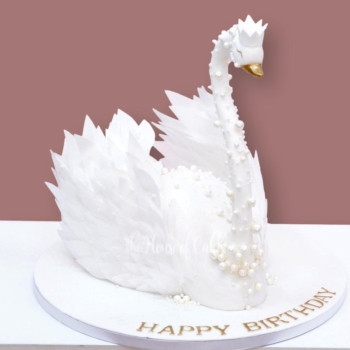 white swan cake