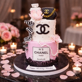 Exquisite Chanel Cake in Dubai exclusive at The  House of Cakes Bakery
