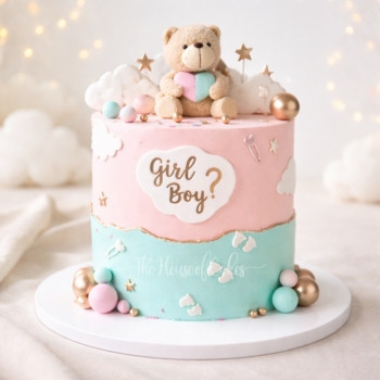 Cutest Gender Reveal Cake