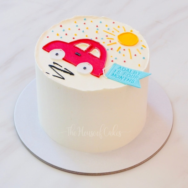 4 months baby car cake