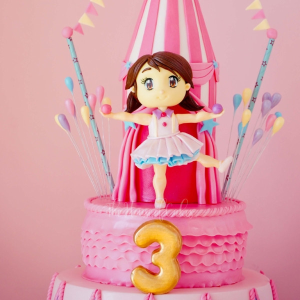 ballerina pink circus dream cake