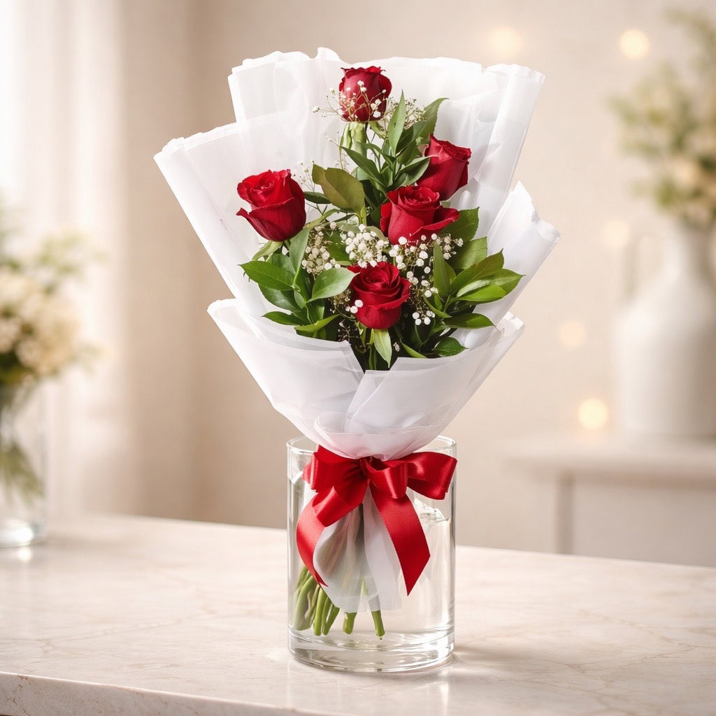 Elegant Red Rose Bouquet: Timeless Love & Romance Gift