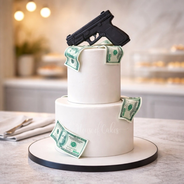 Gun and Money Cake