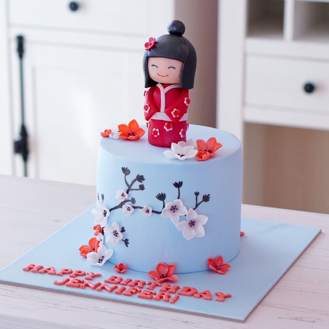 Elegant Japanese Theme Cake at The House of Cakes Dubai