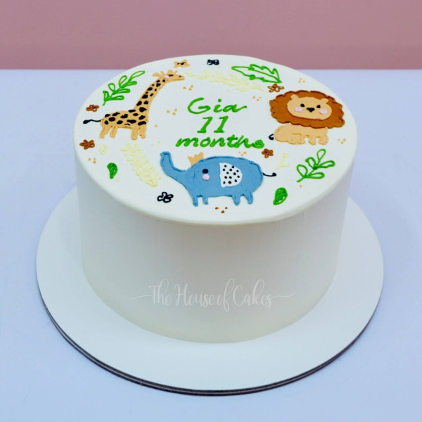 lion giraffe and elephant cake