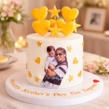 Photo Cake with Stars and Hearts