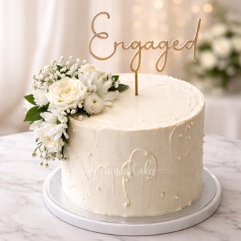 Blissful Engagement Cake