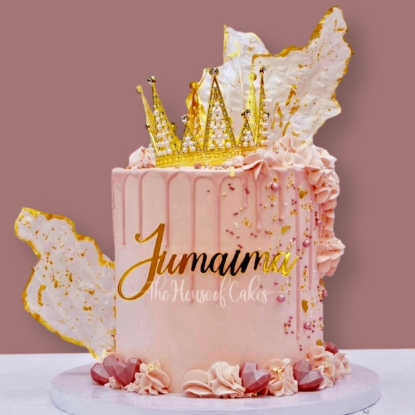 cake with gold crown