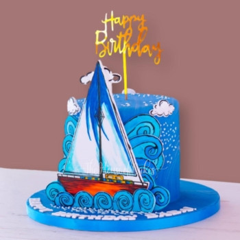 sailing boat cake