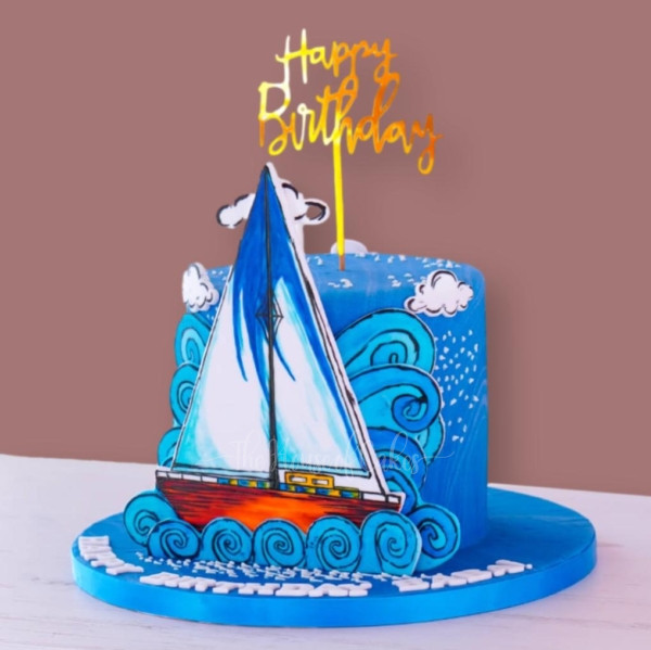 sailing boat cake