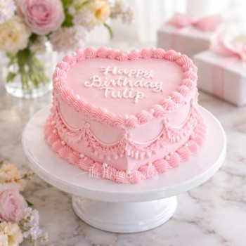 Trendy Pink Heart Cake in Dubai