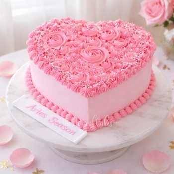 Pink heart cake