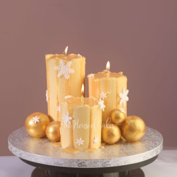 Sparkling Candles Cupcakes Cake Gold