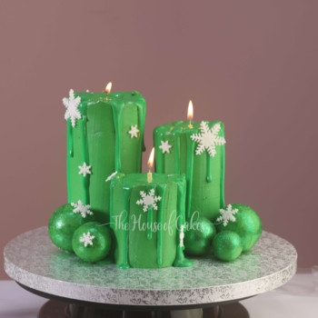 Sparkling Candles Cupcakes Cake Green