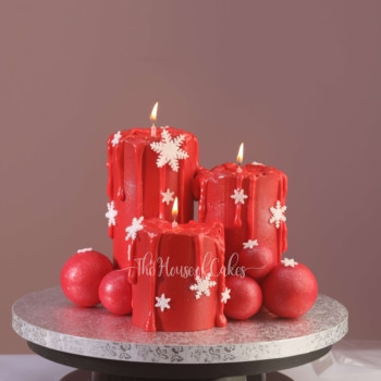 Sparkling Candle Cupcakes Cake Red