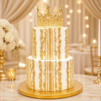 Royal White and Gold Cake