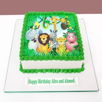 Jungle Animals Cake with photo