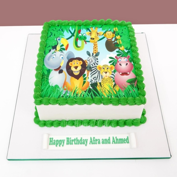 Jungle Animals Cake with photo