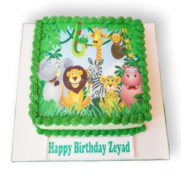 Jungle Animals Cake with photo
