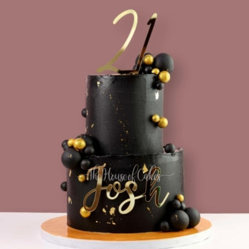 Black & Gold 21st Cake