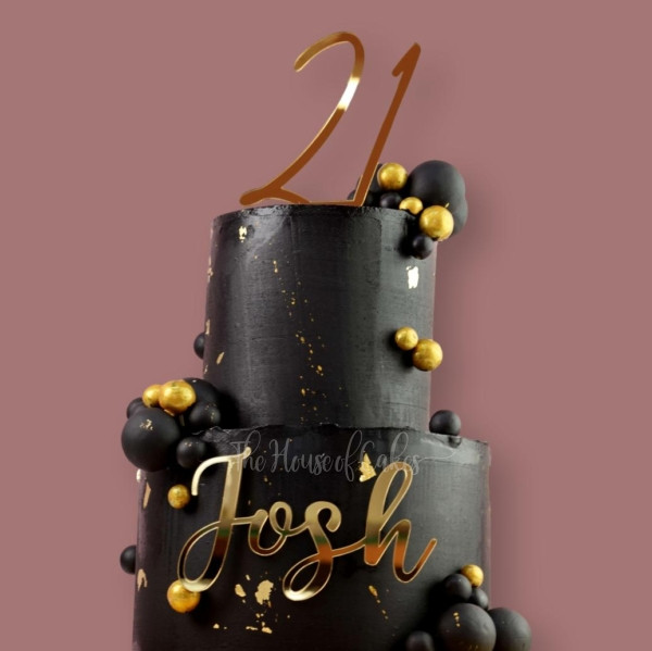 Black & Gold 21st Cake